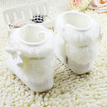 born 0-18Months Baby Girls White Bowknot Crib Shoes Toddler Soft Warm Snow Boots First Walkers SM6