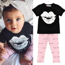Newborn Baby Boys Girls Clothes Toddler Kids T-shirt TopsPants Outfit 2 Pieces Clothing Sets Suit SM6