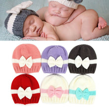 born Baby Kids Girls Boys Lovely Bowknot Knitted Crochet Cap Warm Hat Pography Props Caps SM6