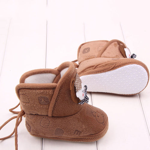 born Boys Girls Cartoon Prewalker Fleece Boots Baby Toddler Indoor Crib Shoes PY5 SM6