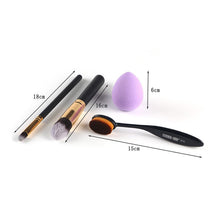 Newly Design 3pcs Makeup Brushes Toothbrush Oval Brush Foundation Brushes Cosmetic Puff SM6