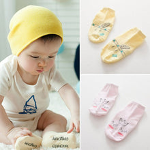 Nice Baby Cartoon Yellow/Pink Cotton Blend Ankle Slipper Anti Slip Soft Socks 0-4 Y SM6