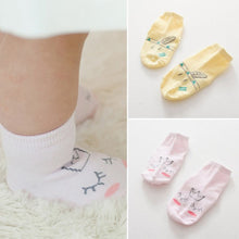 Nice Baby Cartoon Yellow/Pink Cotton Blend Ankle Slipper Anti Slip Soft Socks 0-4 Y SM6