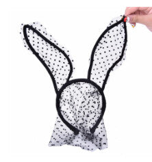 Novelty Mask Bunny Ears Veil Rabbit Ear Headb s Adult Sexy Black Eye Hair Accessories Women Lace Sexy Hair B  Halloween Acc SM6
