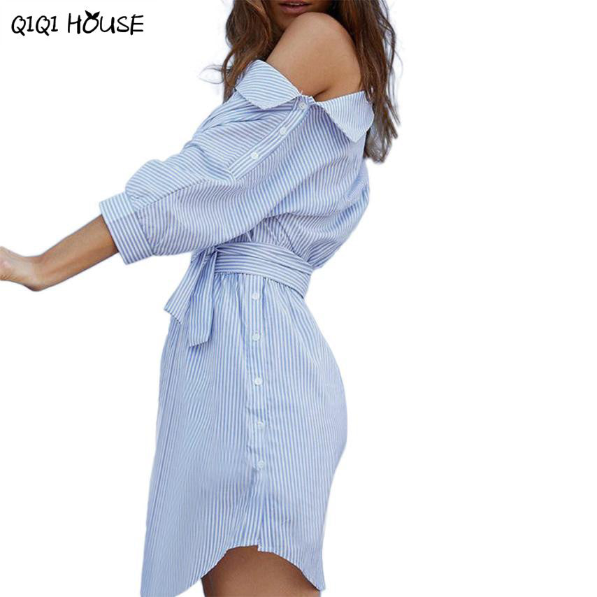 Office Dress Casual Shirt Half Sleeve Off Shoulder Mini Dress Ladies O summer life6 Office Dress Casual Shirt Half Sleeve Off Shoulder Mini Dress Ladies O summer life6