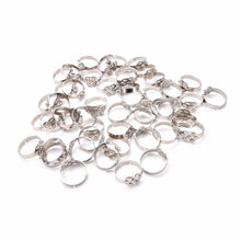 Pad Diy Silver -Plated Ring Blanks Glue On Cabochon Rings Base Anillo Adjustable RingFindings Material For H made SM6