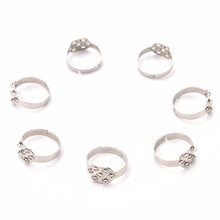 Pad Diy Silver -Plated Ring Blanks Glue On Cabochon Rings Base Anillo Adjustable RingFindings Material For H made SM6