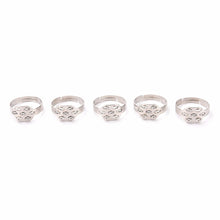 Pad Diy Silver -Plated Ring Blanks Glue On Cabochon Rings Base Anillo Adjustable RingFindings Material For H made SM6