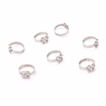 Pad Diy Silver -Plated Ring Blanks Glue On Cabochon Rings Base Anillo Adjustable RingFindings Material For H made SM6