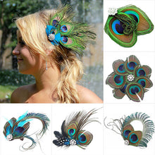 Peacock Feather Rhinestone Hairpin Hair Clips Dance Party Wedding Hair Band Wear SM6