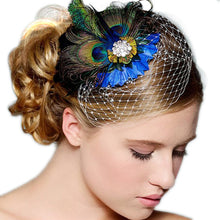 Peacock Feather Rhinestone Hairpin Hair Clips Dance Party Wedding Hair Band Wear SM6