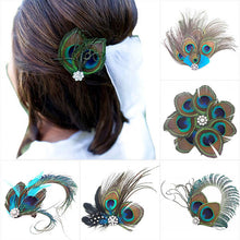 Peacock Feather Rhinestone Hairpin Hair Clips Dance Party Wedding Hair Band Wear SM6