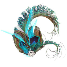 Peacock Feather Rhinestone Hairpin Hair Clips Dance Party Wedding Hair Band Wear SM6