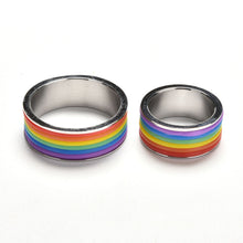 Personalized Rings Titanium Steel Jewelry Rainbow Rings for Men   Women in Stainless Steel Ring S  SM6