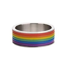 Personalized Rings Titanium Steel Jewelry Rainbow Rings for Men   Women in Stainless Steel Ring S  SM6
