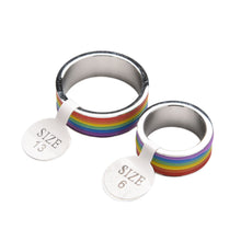 Personalized Rings Titanium Steel Jewelry Rainbow Rings for Men   Women in Stainless Steel Ring S  SM6