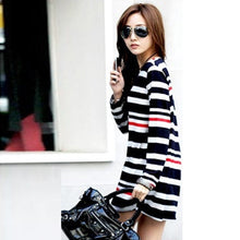Pregnancy Women's Mini Dress Maternity Long Sleeve Stripe Top Blouse Shirt Tee FemmeSM6