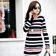 Pregnancy Women's Mini Dress Maternity Long Sleeve Stripe Top Blouse Shirt Tee FemmeSM6