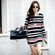 Pregnancy Women's Mini Dress Maternity Long Sleeve Stripe Top Blouse Shirt Tee FemmeSM6