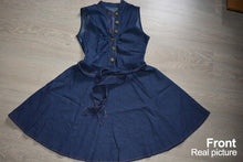 Present Belt   A Line Ladies Denim Dress Shirt Sexy Mini Dress Sleeveless Slim Short Denim Dresses For Wo SM6