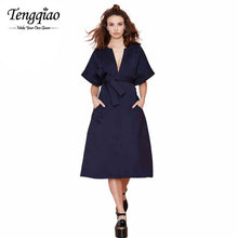 Presented A Belt  Ladies  Dress Casual Blue Maxi Dress High Waist Tunic Elegant Long  Dress Xxl SM6
