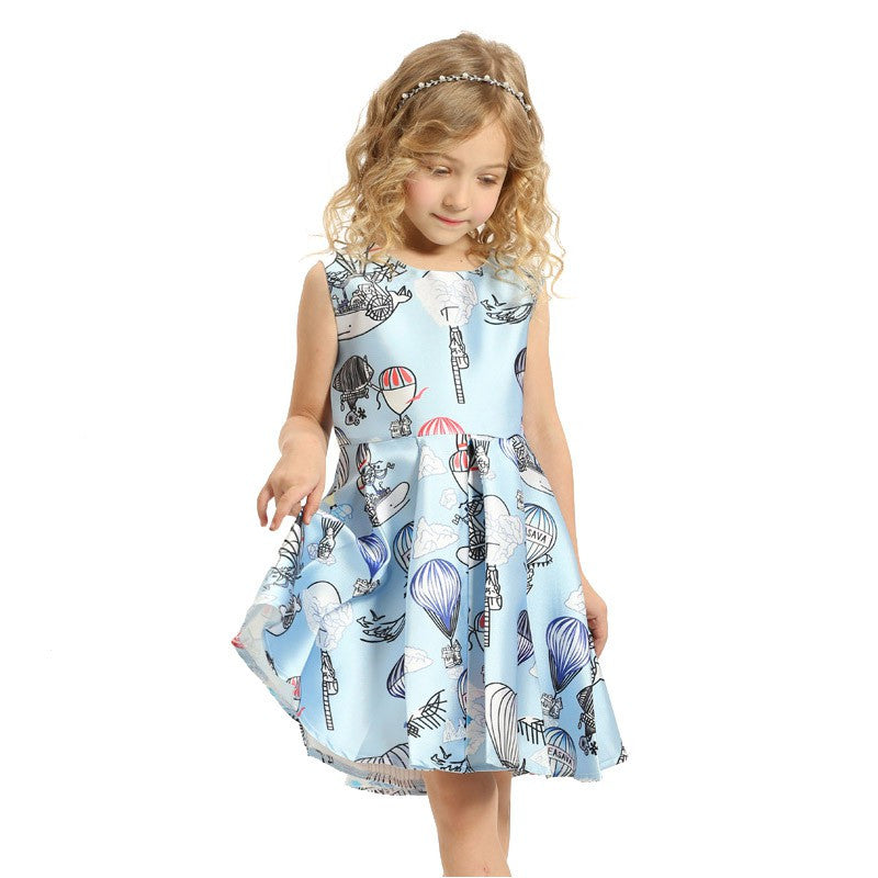 Princess Girl Dress Kids Cute Graffiti Drawing Patterns Dresses Meninas Vestidos PY2 SM6
