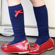Princess Kids School Leg Warmer High Knee Socks Bow Solid Stockings For Girls New Y2 SM6
