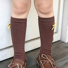 Princess Kids School Leg Warmer High Knee Socks Bow Solid Stockings For Girls New Y2 SM6
