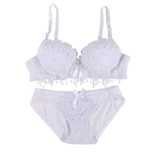 Pro Women Push Up Bra Set Girl Floral Lace Underwear Set Underwire Brassiere Outfit LE2 SM6