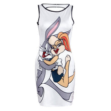 Pro Women's Minnie Mouse Print Cute Sleeveless Slim Mini Party Dress SM6