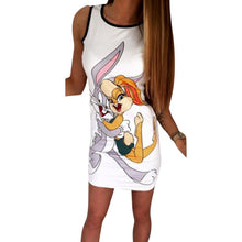 Pro Women's Minnie Mouse Print Cute Sleeveless Slim Mini Party Dress SM6