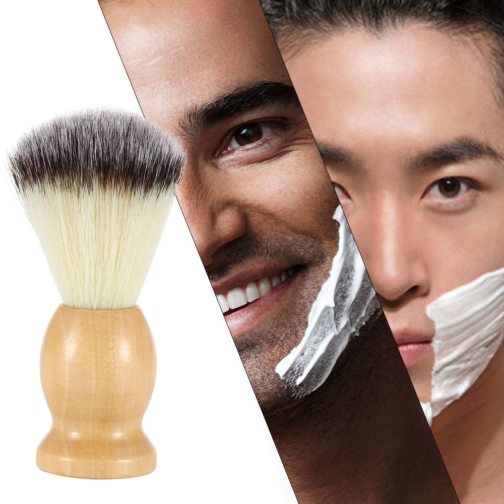 Professional Razor Facial Brush Nylon Shaving Brush with Wood Handle for Beard Face Cleaning Tools Shaving Brush SM6