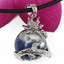 Punk Gems Dragon Wrap Inlaid Ball Charm Pendant Bead For Necklace Fashion Jewelry SM6
