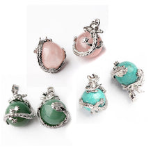 Punk Gems Dragon Wrap Inlaid Ball Charm Pendant Bead For Necklace Fashion Jewelry SM6