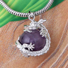 Punk Gems Dragon Wrap Inlaid Ball Charm Pendant Bead For Necklace Fashion Jewelry SM6