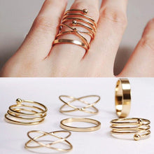 Punk Style Gold Sliver Knuckle Rings for women Finger Ring Gift 6pc Unique Ring Set SM6