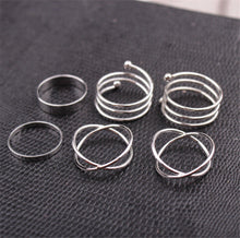 Punk Style Gold Sliver Knuckle Rings for women Finger Ring Gift 6pc Unique Ring Set SM6