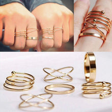 Punk Style Gold Sliver Knuckle Rings for women Finger Ring Gift 6pc Unique Ring Set SM6