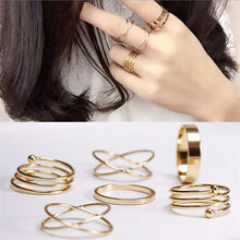 Punk Style Gold Sliver Knuckle Rings for women Finger Ring Gift 6pc Unique Ring Set SM6