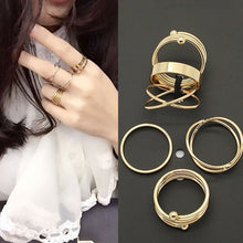 Punk Style Gold Sliver Knuckle Rings for women Finger Ring Gift 6pc Unique Ring Set SM6