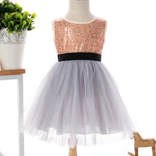 Red/Beige/Gray Girls Clothes Infant Sleeveless Kids Prom Dresses Tulle Sequins Princess Dress Costumes SM6