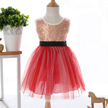 Red/Beige/Gray Girls Clothes Infant Sleeveless Kids Prom Dresses Tulle Sequins Princess Dress Costumes SM6