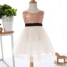 Red/Beige/Gray Girls Clothes Infant Sleeveless Kids Prom Dresses Tulle Sequins Princess Dress Costumes SM6