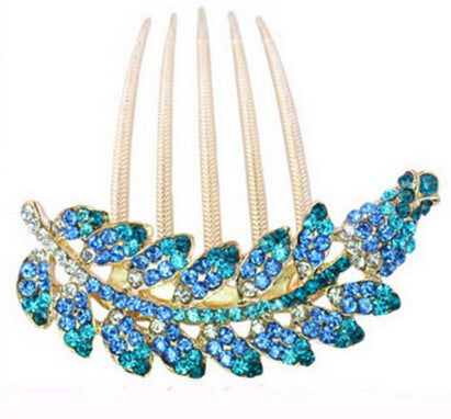Rhinestone Purple Hair Accessories Floral Hair Clips Hairpin Hair Stick Leaves Jewelry SM6