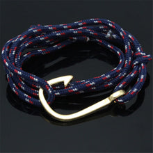 Rope Fish Hook Bracelet for Men Wrap Hook bracelet men bracelet Black   Red Hook bracelet SM6