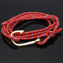 Rope Fish Hook Bracelet for Men Wrap Hook bracelet men bracelet Black   Red Hook bracelet SM6