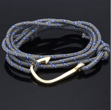 Rope Fish Hook Bracelet for Men Wrap Hook bracelet men bracelet Black   Red Hook bracelet SM6