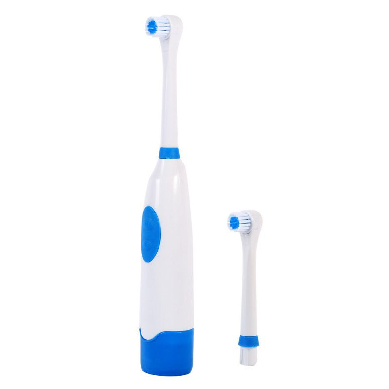 Rotary Electric Toothbrush No Rechargeable Tooth Brush Electric With 2 Brush Heads Blue Dental Care LE4 SM6