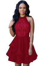 S-XXL Lace Top Cascading Design Off Shoulder Peplum Dress Short Formal Dress For Party Evening Vestido De Festa 22477 SM6