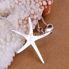 Sea Star Women Pendant Necklace Elegant Brief Silver Plated Starfish Women 18in Jewelry Gifts For Lady SM6